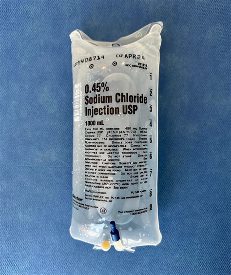 No Rx Required - IV 0.45% Sodium Chloride Fluid Bag (Half-Normal Salin