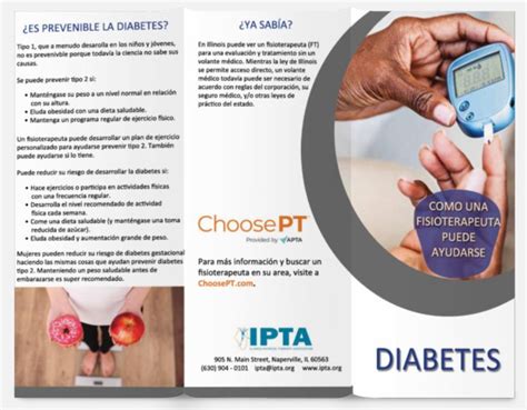 How A Pt Can Help Brochure Diabetes Spanish Illinois Physical