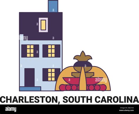 United States Charleston South Carolina Travel Landmark Vector