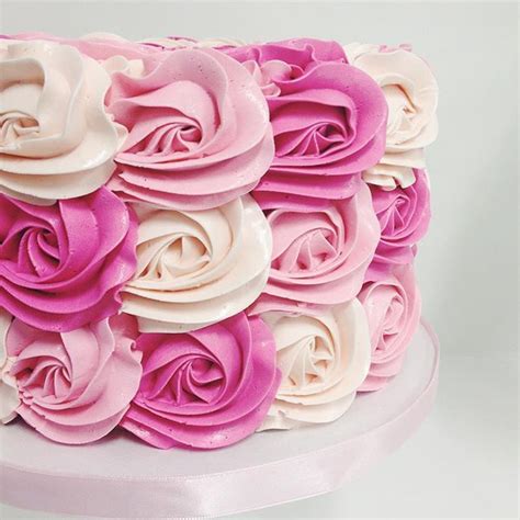 Melody Brandon On Instagram Pretty Pink Ombré Rosettes Cake By