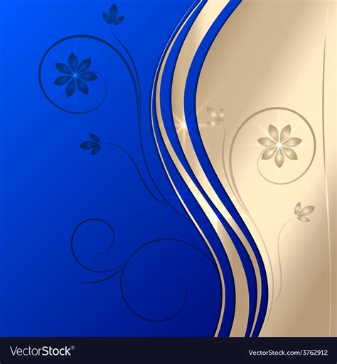 Abstract Golden Blue Background Royalty Free Vector Image