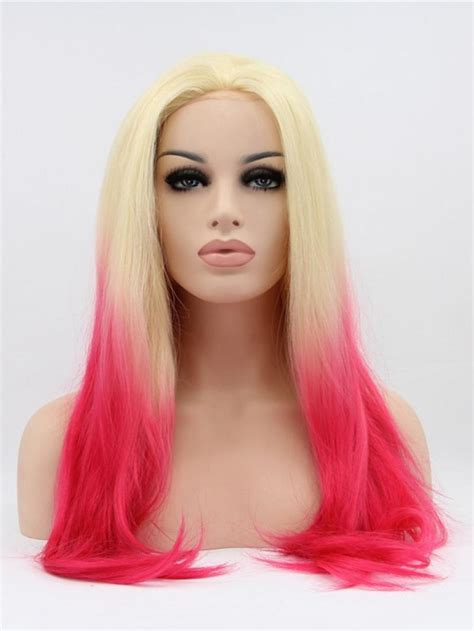 Long Blonde To Red Straight Synthetic Lace Front Wig Synthetic Wigs Babalahair