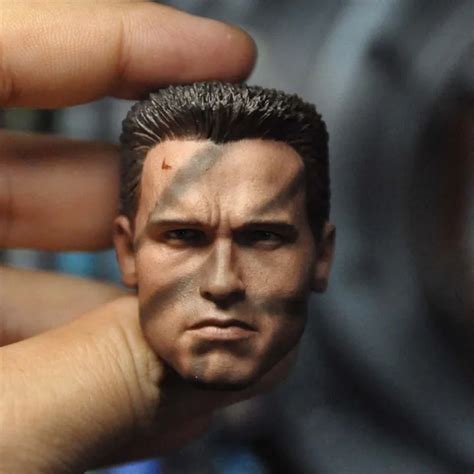 16 Arnold T800 Schwarzenegger Head Sculpt Camo Painted Head Carving