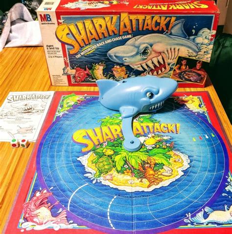 Vintage Shark Attack Board Game 80s Milton Bradley Works For Sale