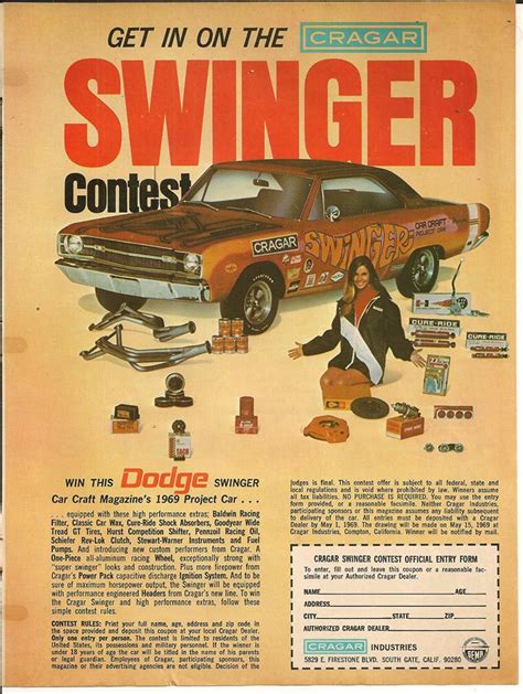 Get In On The Cragar Swinger Contest Print Ads Hobbydb