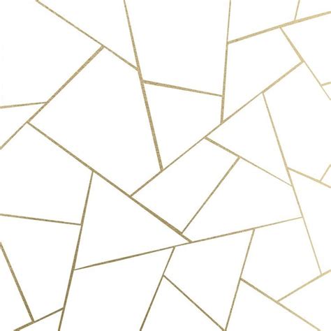 Gold White Geometric 1 Wall Mural Wallpaper Abstract Abstract