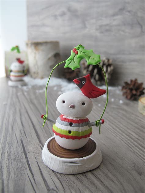 Premo Yule Log Snowman Mini Sculpture Snowman Decorations Christmas