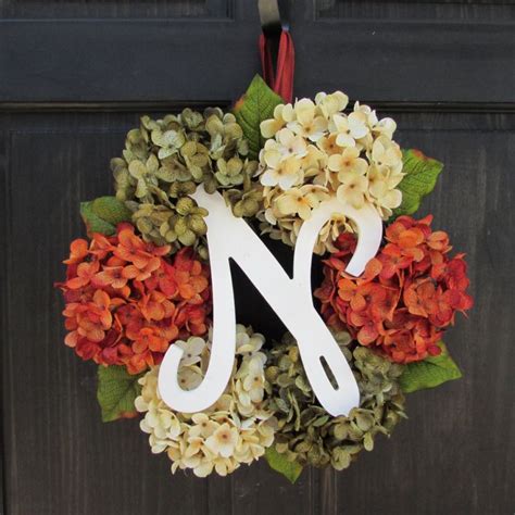 fall wreathe with letter personalized wedding t for couple fall monogram wreath bridal