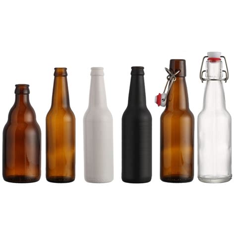 wholesale brown long neck 330ml beer glass bottles amber botella de cerveza vacia high quality