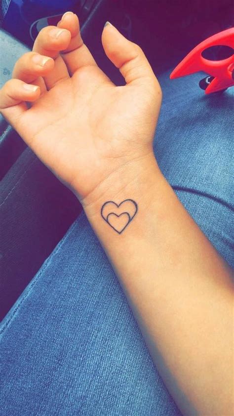 47 Two Heart Tattoo Small