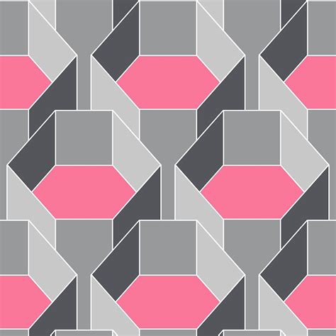 Rosa Bild Pink And Grey Retro Wallpaper