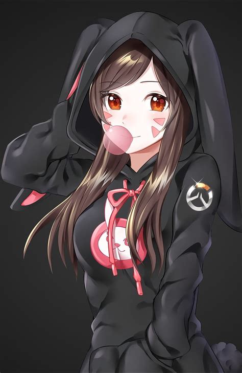 1290x2796px 2k Free Download Anime Woman Wearing Black Bunny Costume