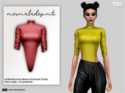 Turtleneck Long Sleeve Bodysuit Mc130 The Sims 4 Catalog