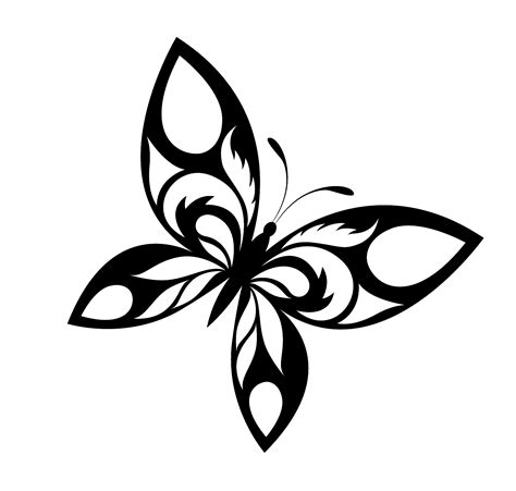 A Black And White Butterfly Tattoo Design