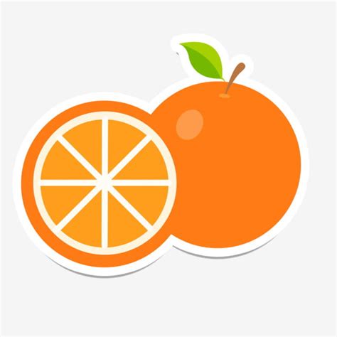 Orange Fruite Clipart Vector Sticker Cartoon Fruit Orange Fruit