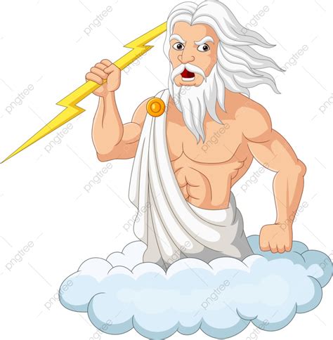 Zeus Cartoon Vector Hd Png Images Cartoon Zeus Holding A Thunderbolt