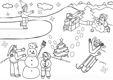 Find and save images from the desene in creion collection by andra d. universul copiilor: Desene de colorat cu copii care se joaca iarna
