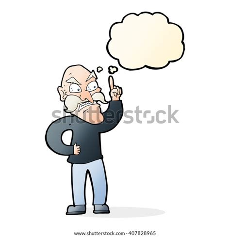 Cartoon Old Man Laying Down Rules Stock Vector Royalty Free 407828965