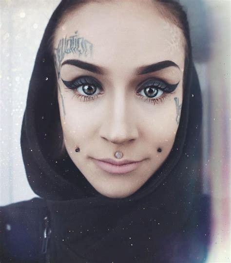 Monami Frost On Instagram “stare Down” Monami Frost Face Piercings Cheek Piercings