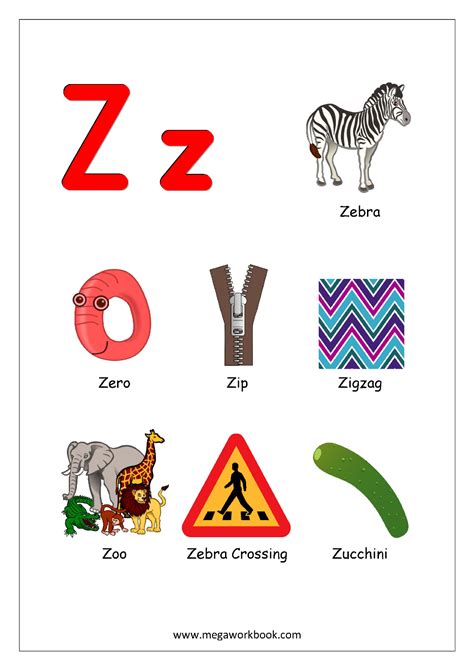 Objects Starting With Alphabet Z Alphabet Pictures Alphabet