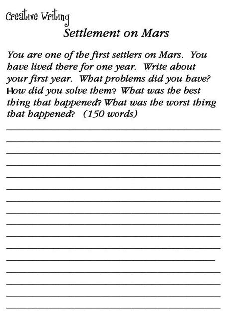 Creative Writing Worksheets For Grade 6