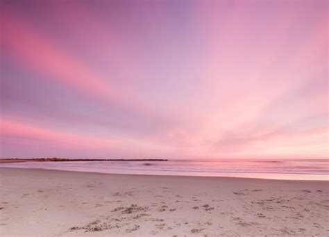 Gray Sand Wallpaper Sunset Beach The Sky Horizon Pink