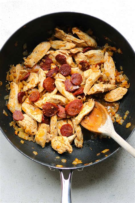 Rustle up something special for supper with diana henry's chicken and chorizo in a rich rioja and red pepper sauce. Chicken and Chorizo Pasta with Spinach - The Last Food Blog