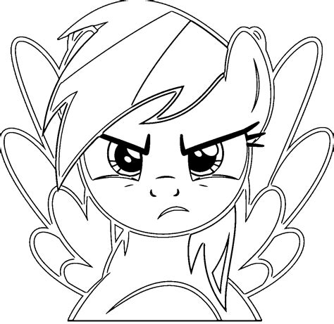 Printable rainbow dash cute coloring page. Rainbow Dash Coloring Pages (With images) | Unicorn ...