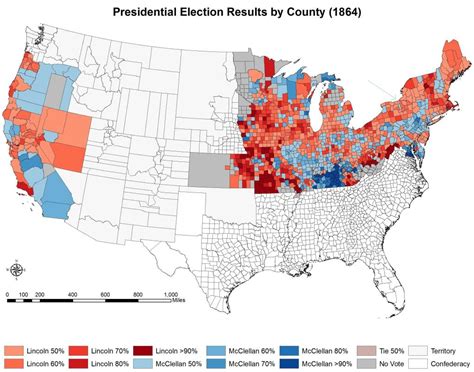 The historic election of 1860 shows, by state, how each presidential candidate fared. MAP - 1860 Votes for Secession by County | American Civil War Forums