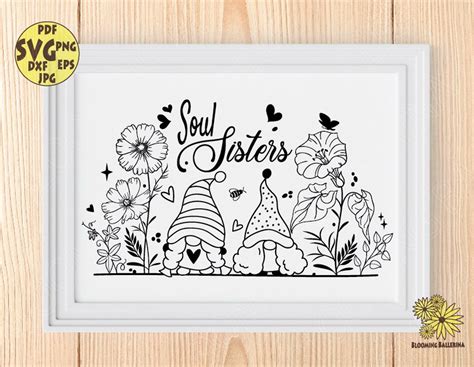 Soul Sisters Best Friends Svg Gnome Svg Gnomes Svg Sisters Etsy Ireland