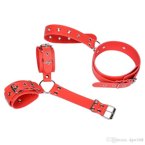 pu leather bondage toy female erotic handkerchief neck cover sex toys female bundled handcuffs