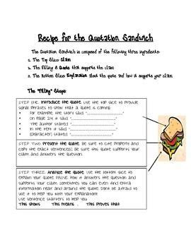 Creating a graphic organiser with microsoft word. Quote Sandwich (teaching students how to quote text accurately) | Grades quotes, Student ...