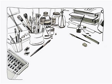 140 Messy Desk Drawing Stock Illustrations Royalty Free Vector