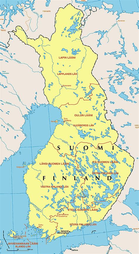 Ο χάρτης της Φινλανδίας