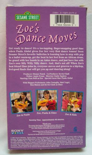 Sesame Street Zoe S Dance Moves Vhs Video W Paula Abdul Ebay
