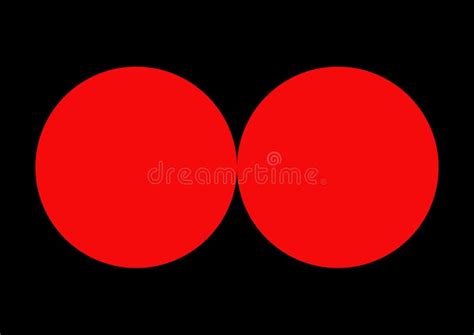 Abstract Couple Of Red Circles On Black Background Vector Stock