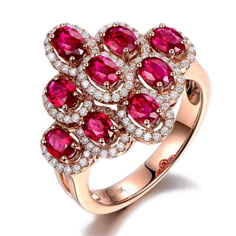 Elegant 235ct Natural Red Ruby In 18k Gold Ring By Charmes Jewellery