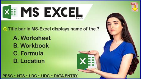 Ms Excel Excel Mcqs Microsoft Excel Mcqs For Ldc Udc Data Entry