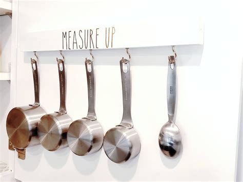 Measuring Cup And Spoon Holder White And Gold Foil Etsy