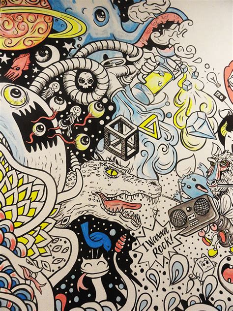 Art with flo on skillshare soon! Wall for Red Bull doodle art exhibition on Pantone Canvas ...