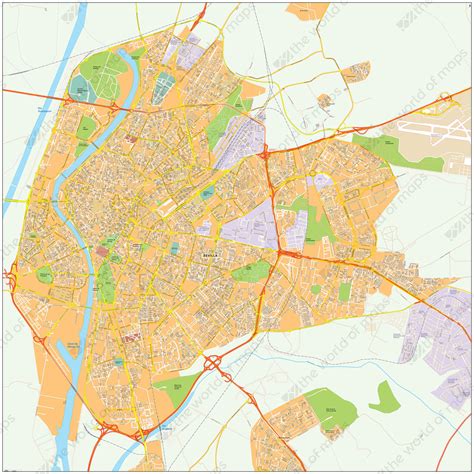 Digital City Map Seville 493 The World Of