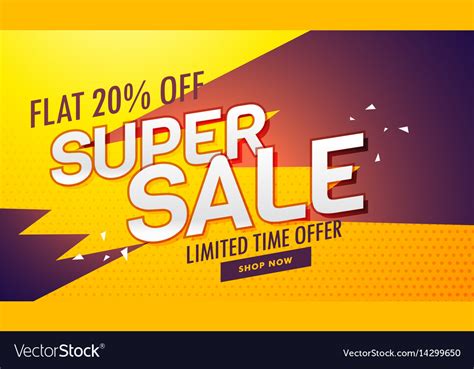 Super Sale Offer And Discount Banner Template For Vector Image