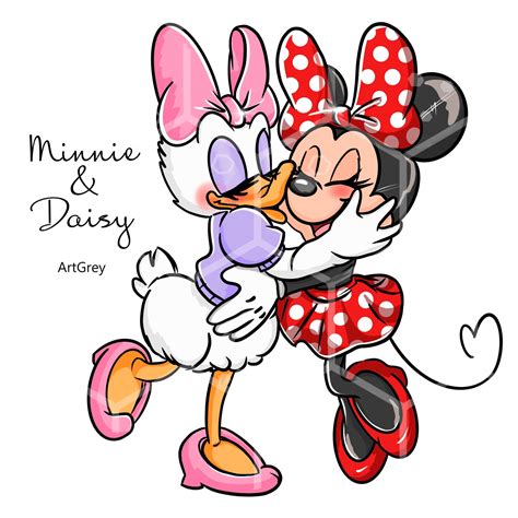 Minnie Mouse Daisy Duck Best Friends Forever Hand Drawn Clip Etsy