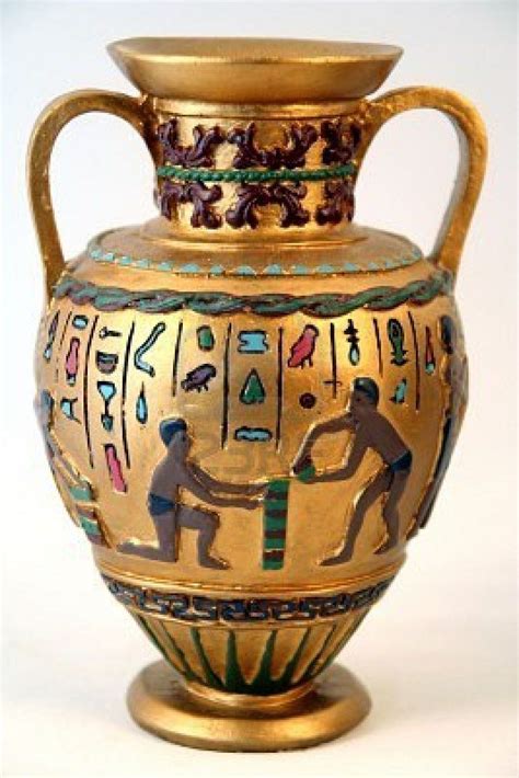 1006477 Antique Arab Or Ancient Egyptian Golden Vase Vase Art History Egypt