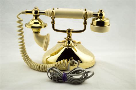 Vintage Western Electric French Style Rotary Telephone Ivory And Gold