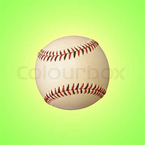 Baseball On Green Background With Stock Image Colourbox
