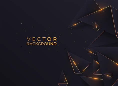Premium Vector Abstract Dark Polygon Triangles Shape Golden Luxury