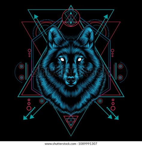 Wolf Sacred Geometry Stock Vector Royalty Free 1089991307