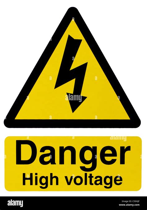 Danger High Voltage Sign With Lightning Bolt Stock Photo Alamy