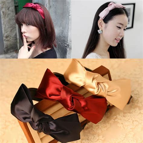 8 Colors Hot Fashion Korean Lady Girls Bowknot Wide Bow Ribbon Headband